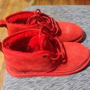 Kids Red Suede Boots
